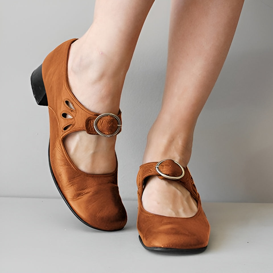 Denisa | Orthopedic Leather Sandals with Comfortable Wedge Heel